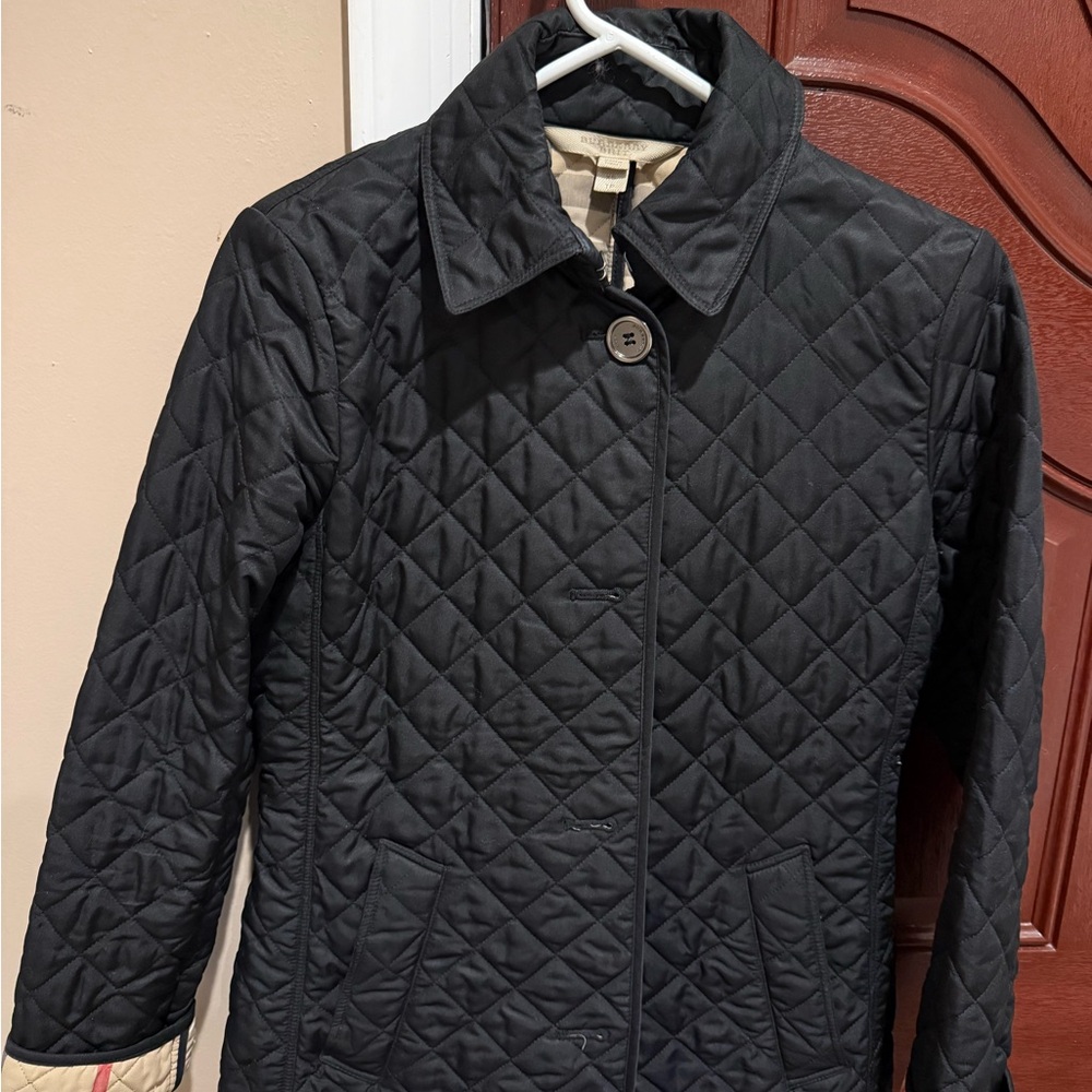 Burberry Black Quilted Trench Coat